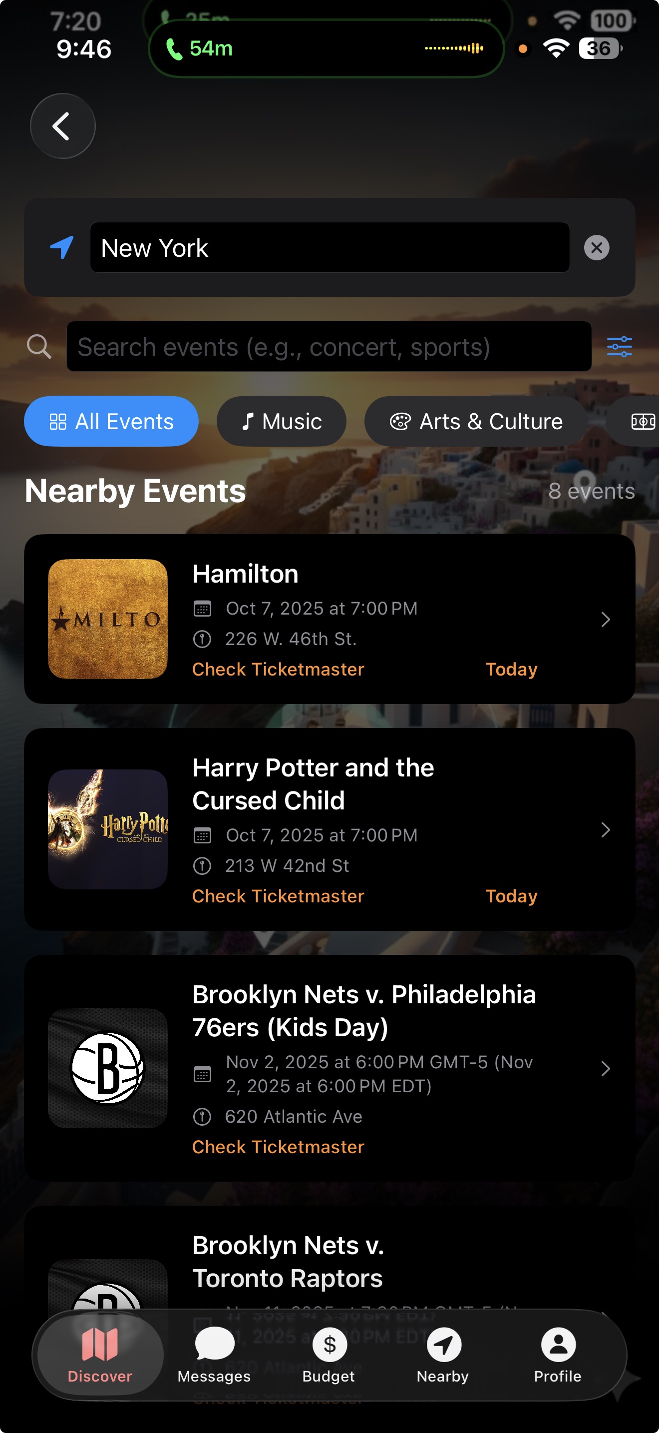 Chat and Tips Screen